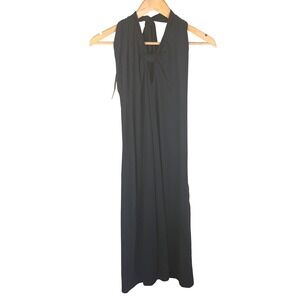 NWT O.P.T XL Black‎ Halter Neck Keyhole Tie Maxi Dress Womens Formal Cocktail